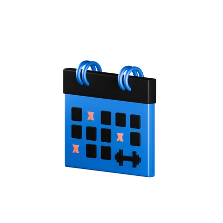 Fitnessstudio-Kalender  3D Icon