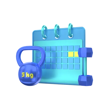 Fitnessstudio-Kalender  3D Illustration