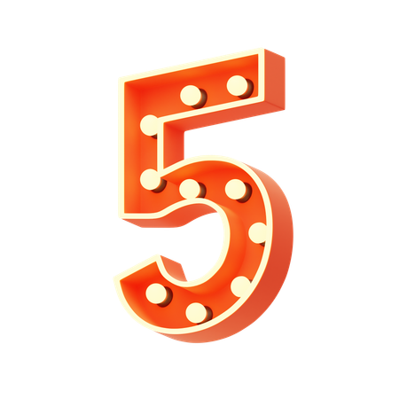 Five  3D Icon