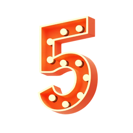 Five  3D Icon