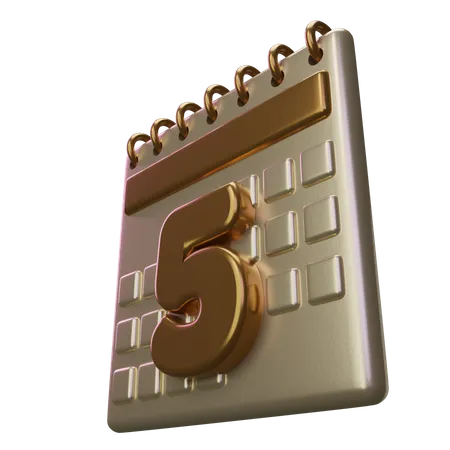 Five Calendar  3D Icon