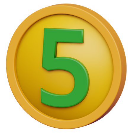 Five Coin  3D Icon