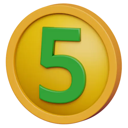 Five Coin  3D Icon