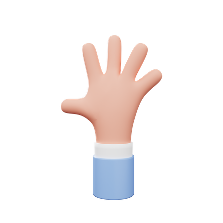 Five Finger Gesture  3D Illustration