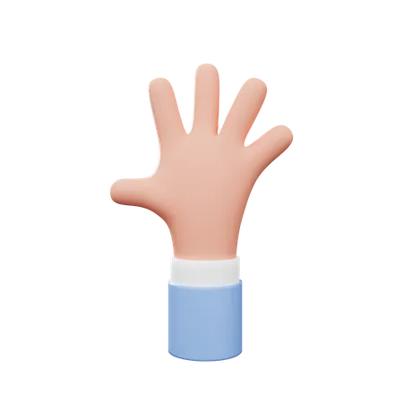 Five Finger Gesture  3D Illustration