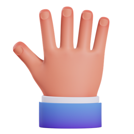 Five Finger Gesture  3D Illustration