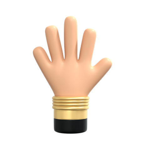 Five Finger Gesture  3D Illustration