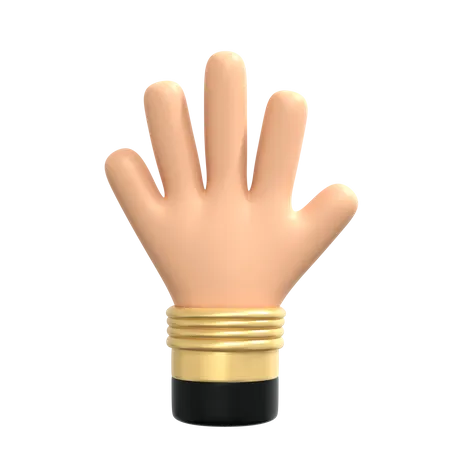 Five Finger Gesture  3D Illustration