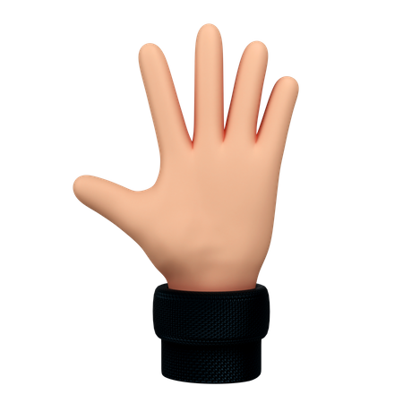 Five Finger Gesture  3D Illustration