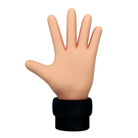 Five Finger Gesture  3D Illustration