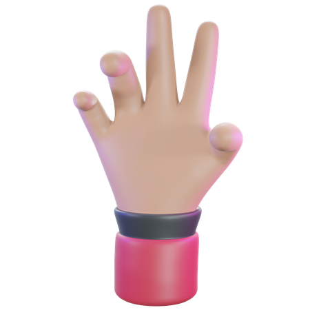 Five finger gesture  3D Illustration