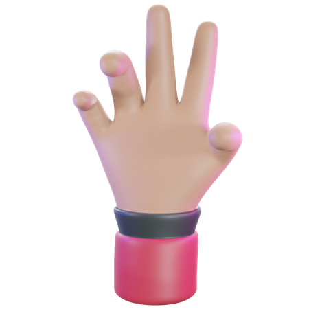 Five finger gesture 3D Illustration
