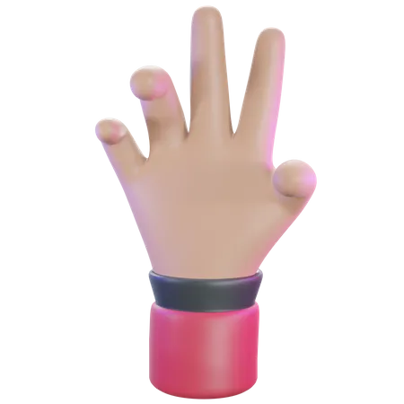 Five finger gesture  3D Illustration