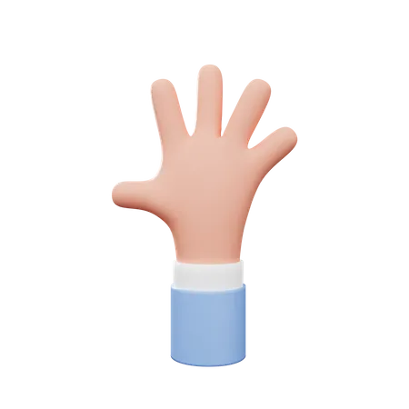 3 D Illustration Of Gesture Hand High Five 3D Illustration