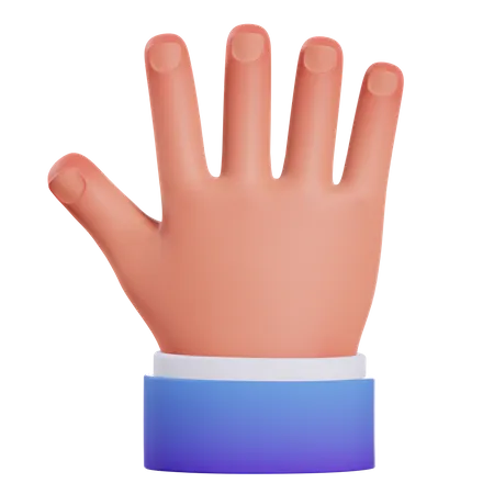 Five Finger Gesture  3D Illustration