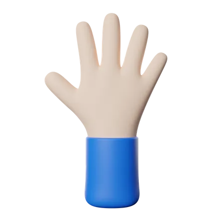 Hand Gesture Counting Five 3D Illustration