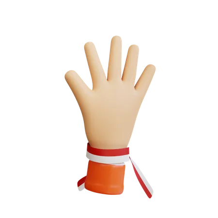 3 D Hand Gesture Indonesian Independence Day 3D Icon