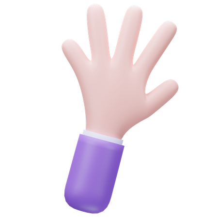 Five Finger Hand  3D Icon