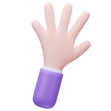 Five Finger Hand  3D Icon