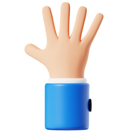 Five Finger Hand Gesture  3D Icon