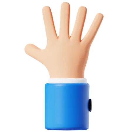 Five Finger Hand Gesture  3D Icon