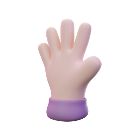 Five Finger Hand Gesture  3D Icon