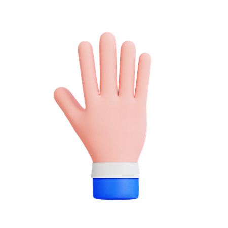 Five Finger Hand Gesture  3D Icon