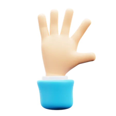 Five Finger Hand Gesture  3D Icon