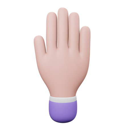 Five Finger Hand Gesture 3D Illustration