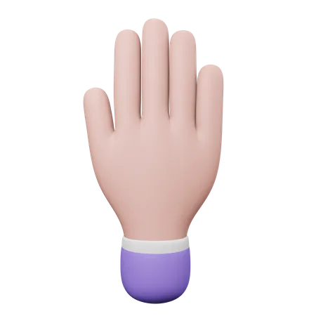 Five Finger Hand Gesture  3D Illustration