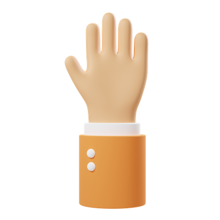Five Finger Up Hand Gesture  3D Icon