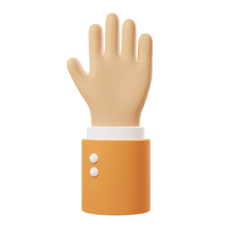 Five Finger Up Hand Gesture  3D Icon
