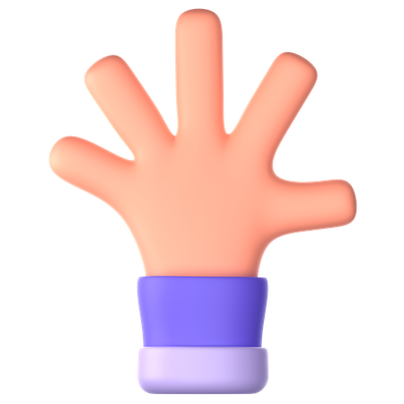 Five Fingers Hand Gesture  3D Icon