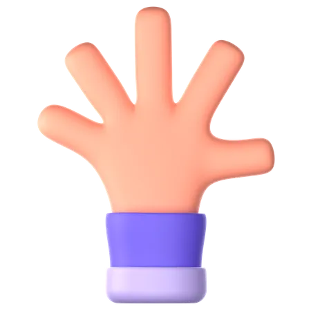 Five Fingers Hand Gesture  3D Icon