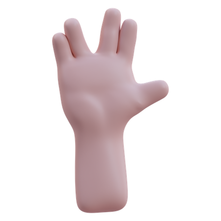 Five Fingers Hand Gesture  3D Icon