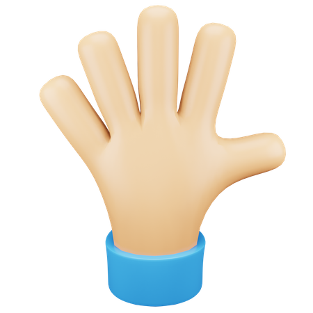 Five Fingers Hand Gesture  3D Icon