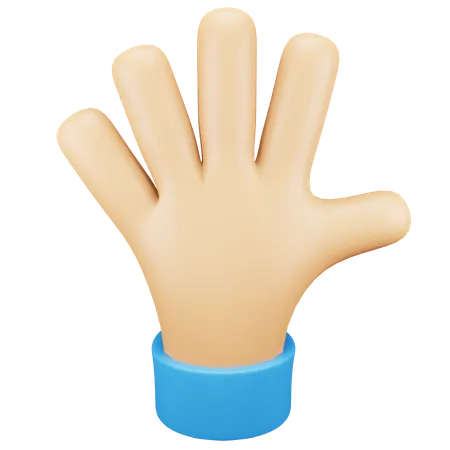 Five Fingers Hand Gesture  3D Icon