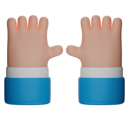 Five Fingers Open Hand Gesture  3D Icon