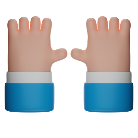 Five Fingers Open Hand Gesture  3D Icon