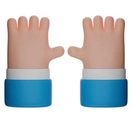 3 D Illustration Five Fingers Open Hand Gesture 3D Icon