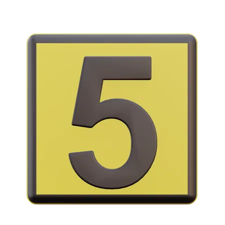 Five Number  3D Icon