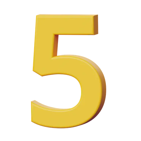 Five Number  3D Icon