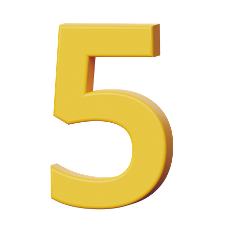 Five Number  3D Icon