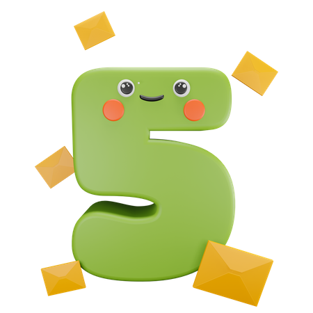 Five Number  3D Illustration