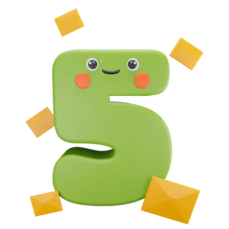 Five Number  3D Illustration