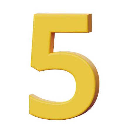 3 D Five Number Illustration 3D Icon