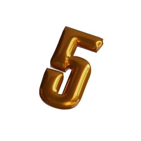 Five Number Balloon  3D Icon