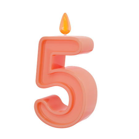 Five Number Candle  3D Illustration