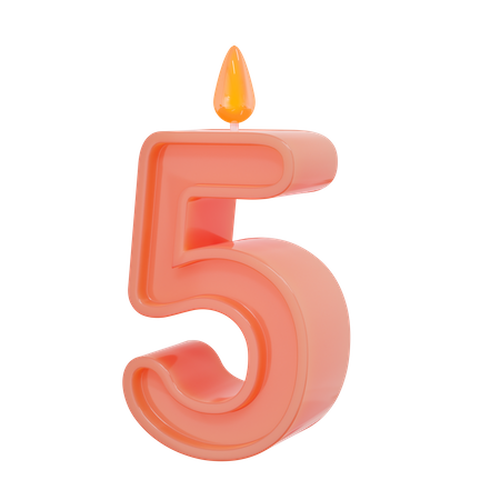 Five Number Candle 3D Illustration