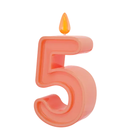 Five Number Candle  3D Illustration